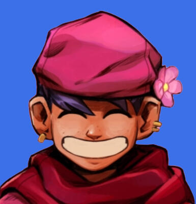 Fay of Glynmoog Avatar representing Fay of Glynmoog, a smiling character with a red hat and a flower